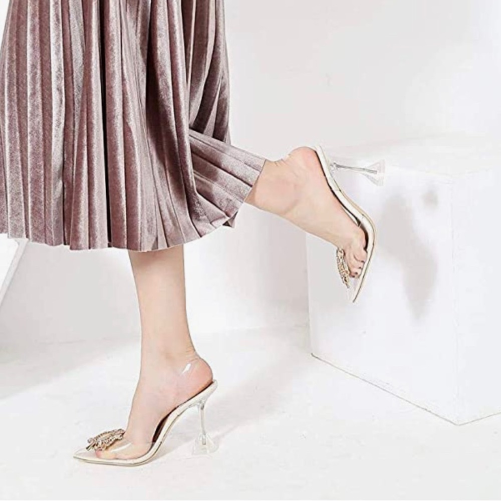 Mackinj heels sandals Nude color size 7.5 - Picture 3 of 7